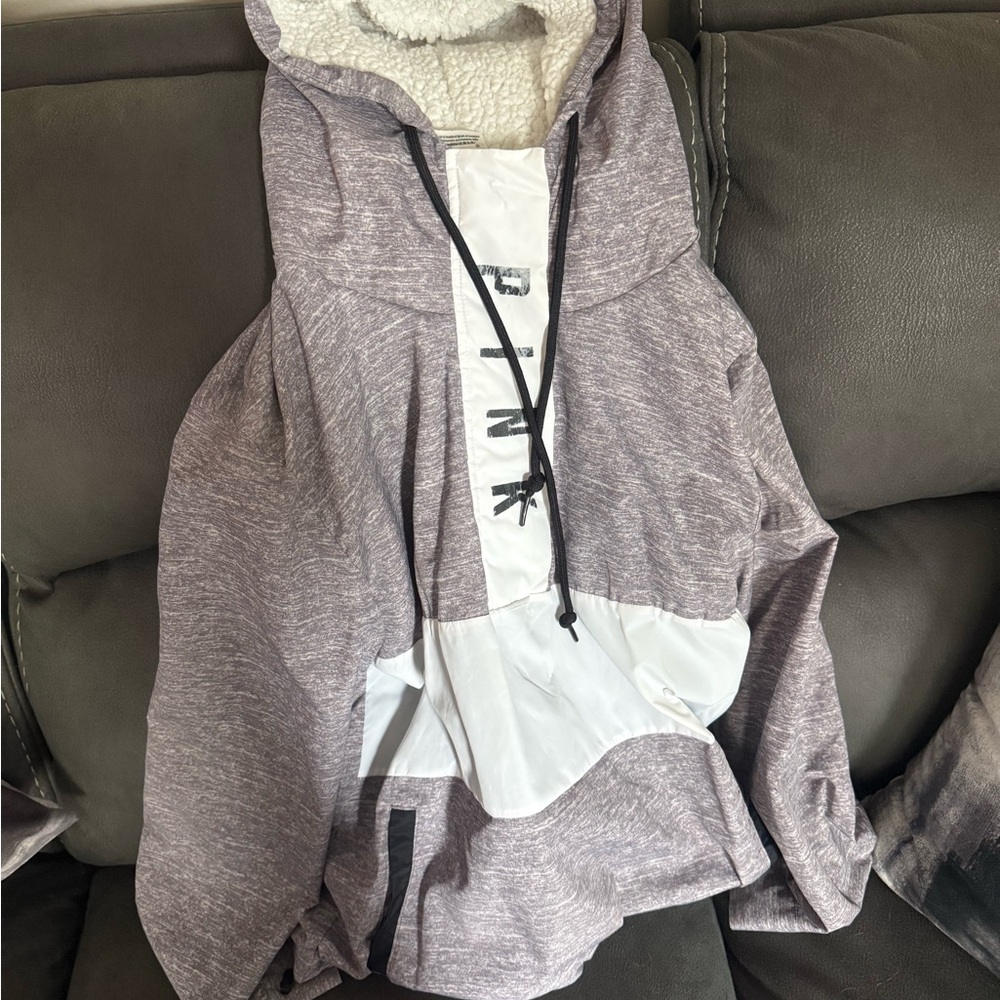 PINK Victoria's Secret Gray and White Jacket